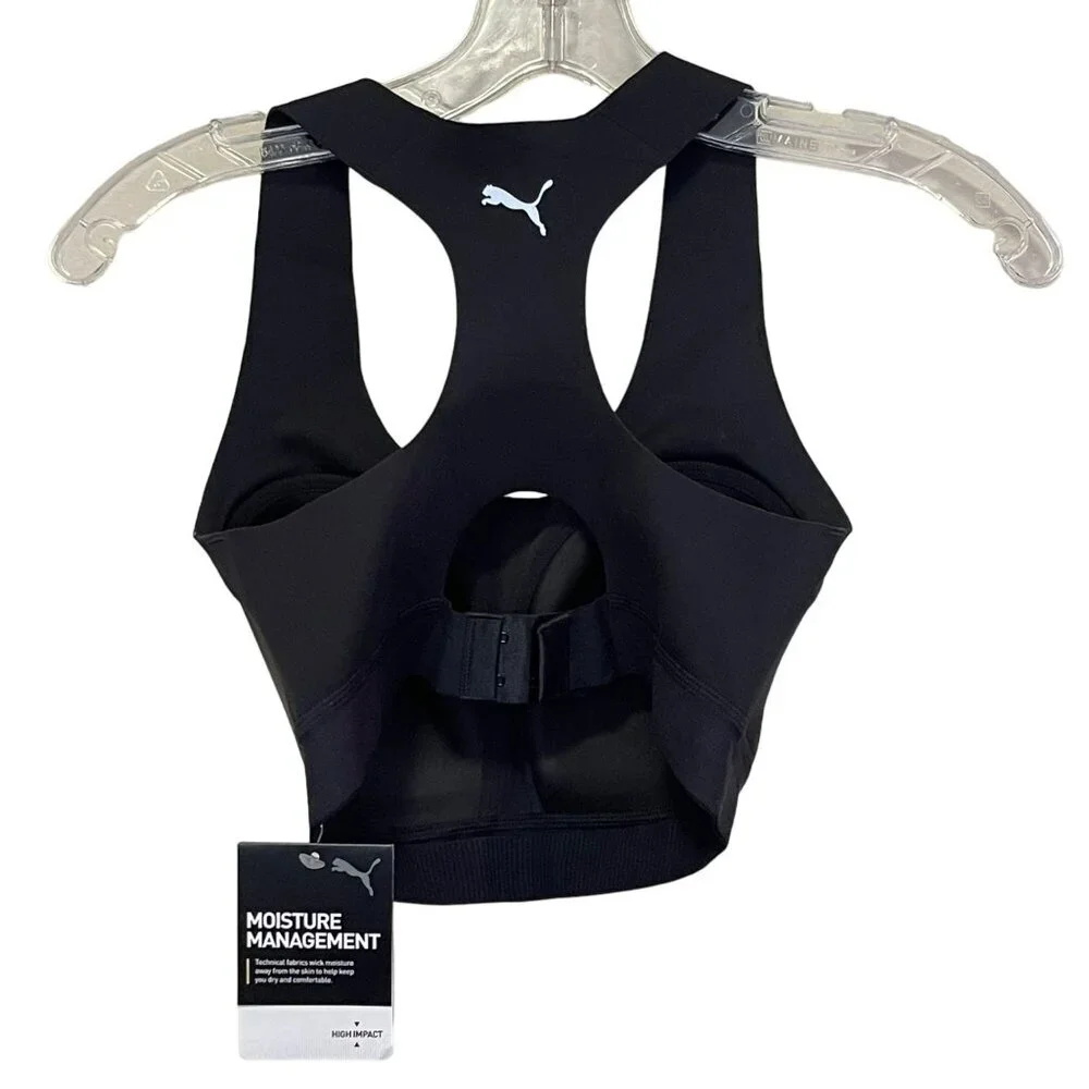 Puma Size Small High Impact Black Sports Bra Workout Running Gym NWT